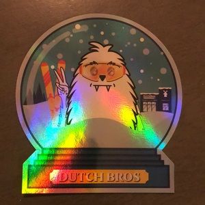 Dutch Bros Sticker - Yeti with Skis